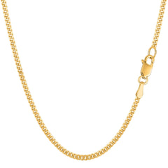 14k Yellow Gold Gourmette Chain Necklace, 2.0mm - JewelryAffairs