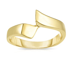 14k Yellow Gold Graduated Free Form Ring, Size 7 - JewelryAffairs