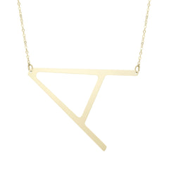 14k Yellow Gold Initial Letter Pendant Necklace, 18" - JewelryAffairs