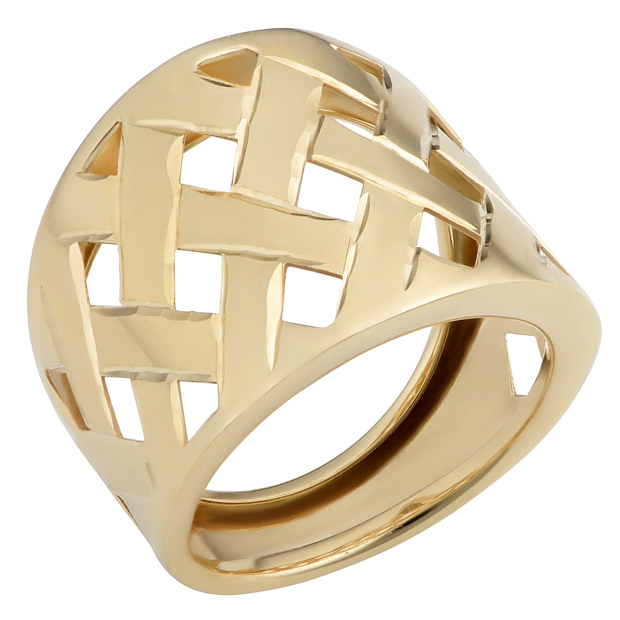 14k Yellow Gold Lattice Ring - JewelryAffairs