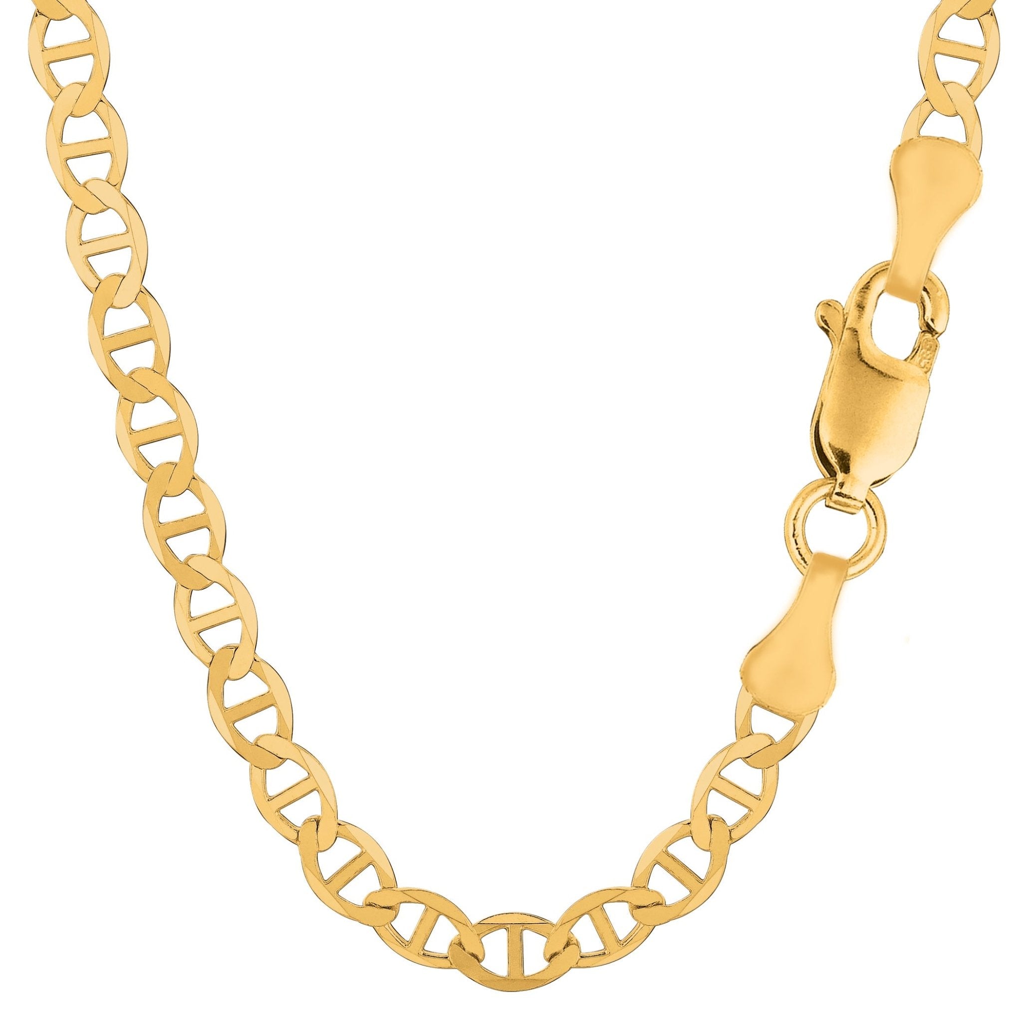 14k Yellow Gold Mariner Link Chain Necklace, 6.0 mm - JewelryAffairs