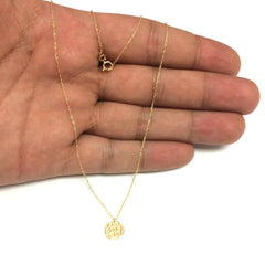 14K Yellow Gold Mini Soccer Ball Pendant Necklace, 16" To 18" Adjustable - JewelryAffairs