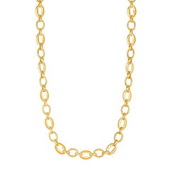 14k Yellow Gold Oval Link Chain Womens Necklace, 18" - JewelryAffairs