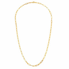 14k Yellow Gold Paperclip Chain Bracelet, 7" - JewelryAffairs