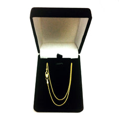 14k Yellow Gold Round Diamond Cut Wheat Chain Necklace, 1.0mm - JewelryAffairs