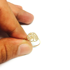 14k Yellow Gold Tree Of Life Ring - JewelryAffairs