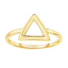 14K Yellow Gold Triangle Design Ring, Size 7 - JewelryAffairs