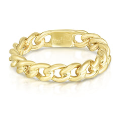 14k Yellow Gold Twisted Links Womens Ring, Size 7 - JewelryAffairs