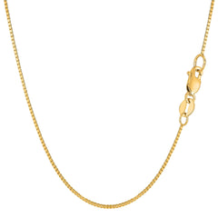 14k Yellow Solid Gold Mirror Box Chain Necklace, 0.8mm - JewelryAffairs
