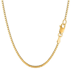 14k Yellow Solid Gold Mirror Box Chain Necklace, 1.4mm - JewelryAffairs