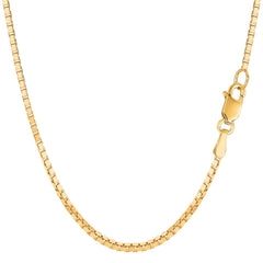 14k Yellow Solid Gold Mirror Box Chain Necklace, 1.7mm - JewelryAffairs