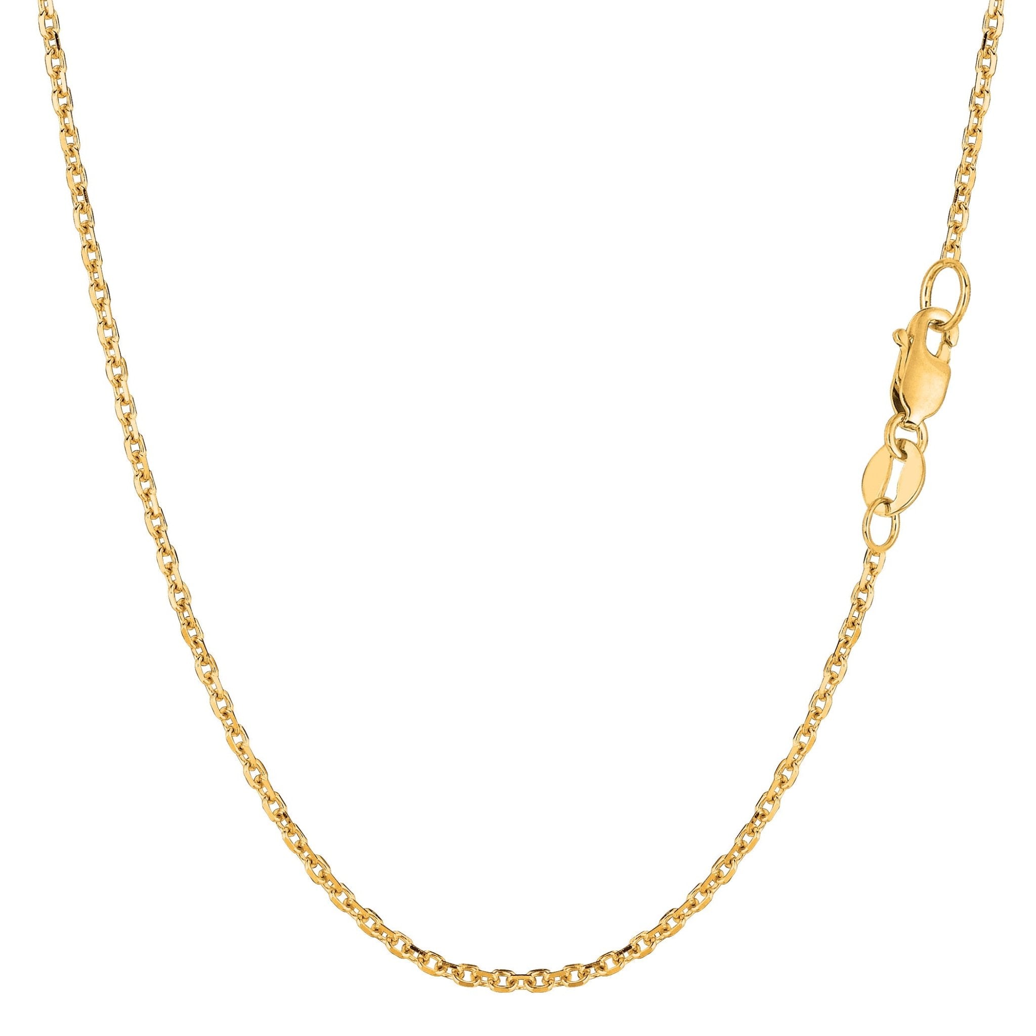 18k Yellow Gold Cable Link Chain Necklace, 1.5mm - JewelryAffairs