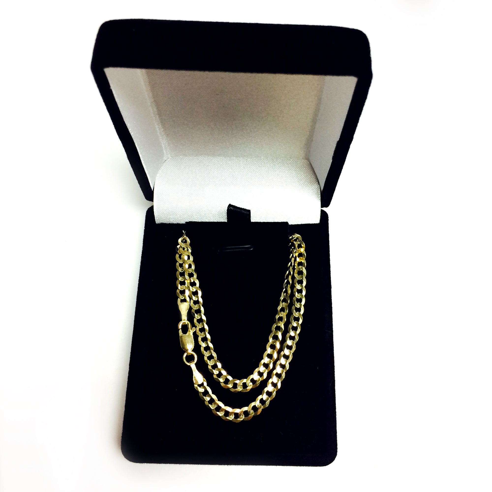 10k Yellow Gold Comfort Curb Chain Necklace, 3.6mm fine designer jewelry for men and women