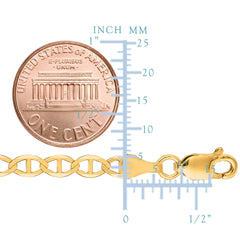 14K Yellow Gold Filled Solid Mariner Chain Bracelet, 4.5 mm, 8.5" fine designer jewelry for men and women