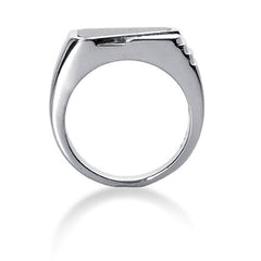 Diamond and Onyx Mens Ring in 14k white gold (0.15cttw, F-G Color, SI2 Clarity) fine designer jewelry for men and women