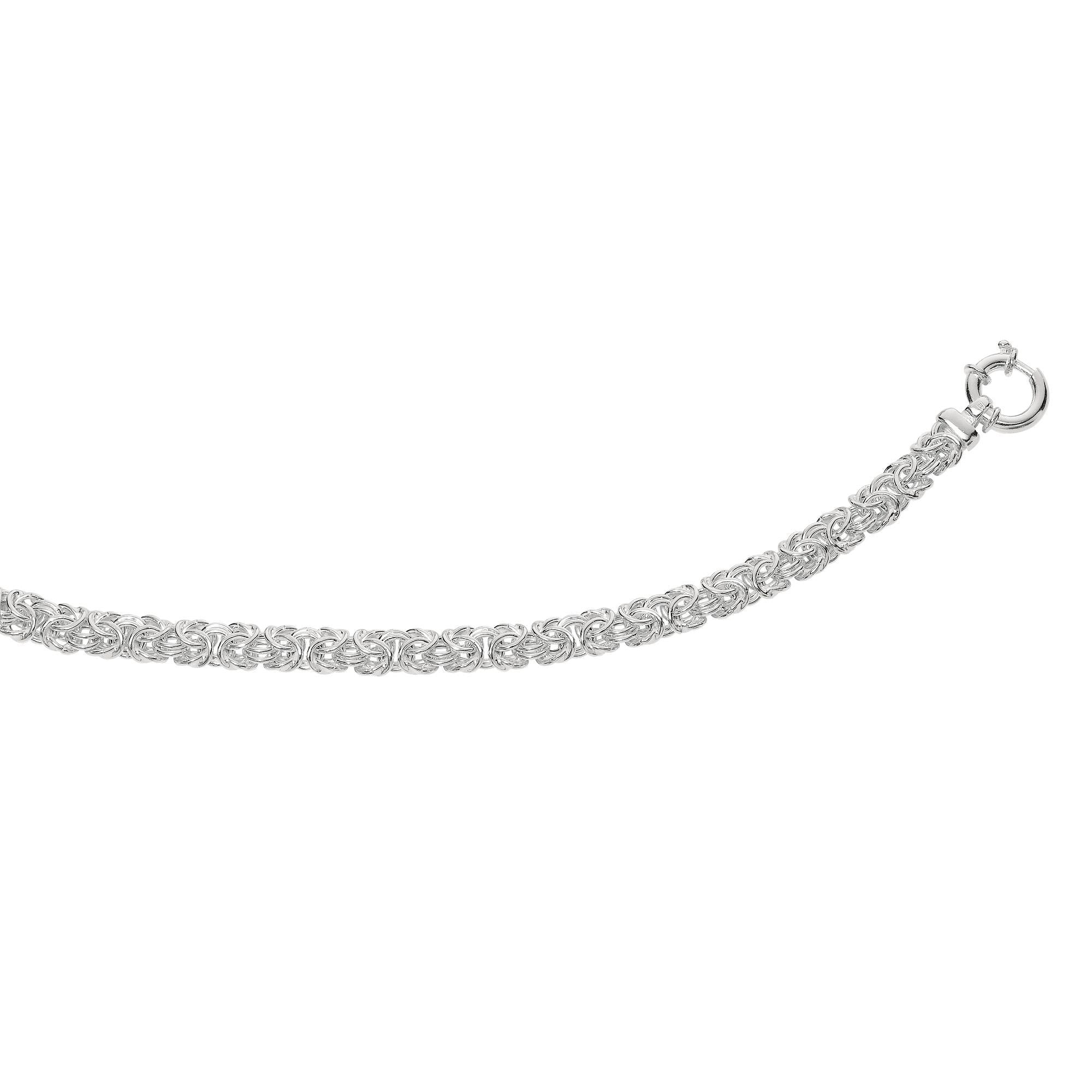 Sterling Silver Byzantine Style Women's Bracelet, 7.75" fine designer jewelry for men and women