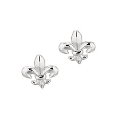 Sterling Silver Fleur De Lis Stud Earrings fine designer jewelry for men and women