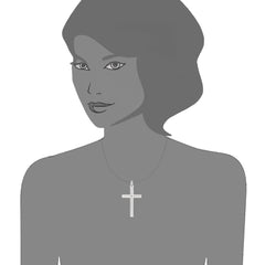 Sterling Silver Cross Pendant, 25 x 45 mm fine designer jewelry for men and women