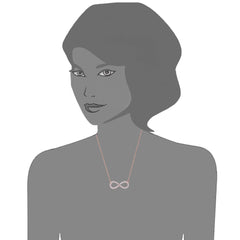 Infinity Sign Link And CZ Necklace In Rose Color Finish Sterling Silver, 18" fine designer jewelry for men and women