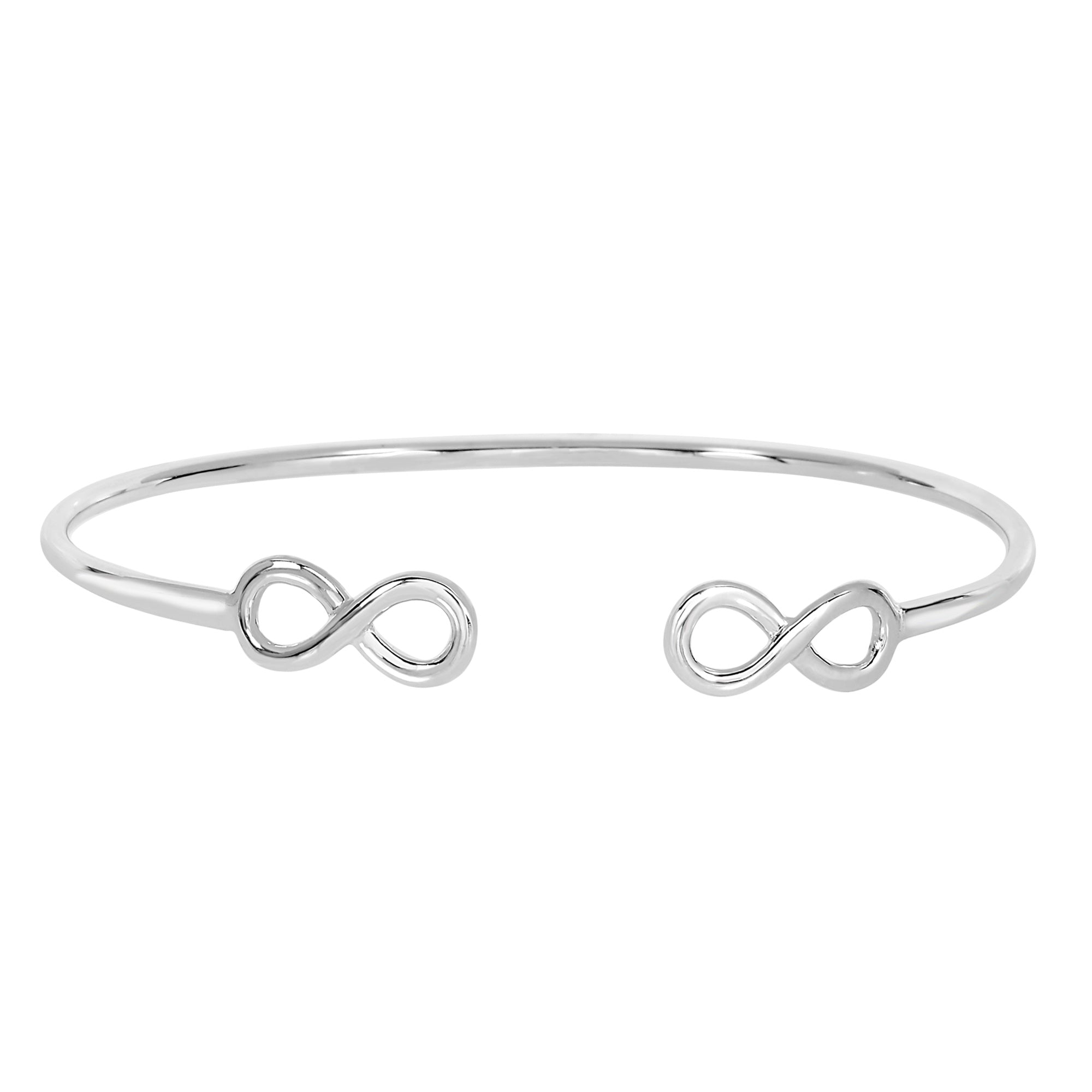 Sterling Silver Double Infinity Ends Bracelet Cuff fine designer jewelry for men and women