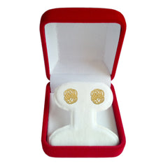 14k Yellow Gold Twisted Cable 4 Line Love Knot Type Stud Earrings, 9 x 8mm fine designer jewelry for men and women