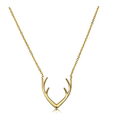 14k Yellow Gold Antler Adjustable Necklace, 18" fine designer jewelry for men and women