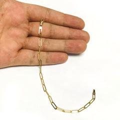 14k Yellow Gold Paperclip Chain Bracelet, 7" fine designer jewelry for men and women