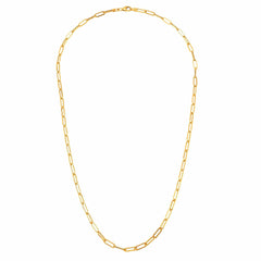 14k Yellow Gold Paperclip Chain Bracelet, 7" fine designer jewelry for men and women