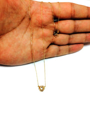 14K Yellow Gold Love Knot Pendant Necklace, 17" fine designer jewelry for men and women