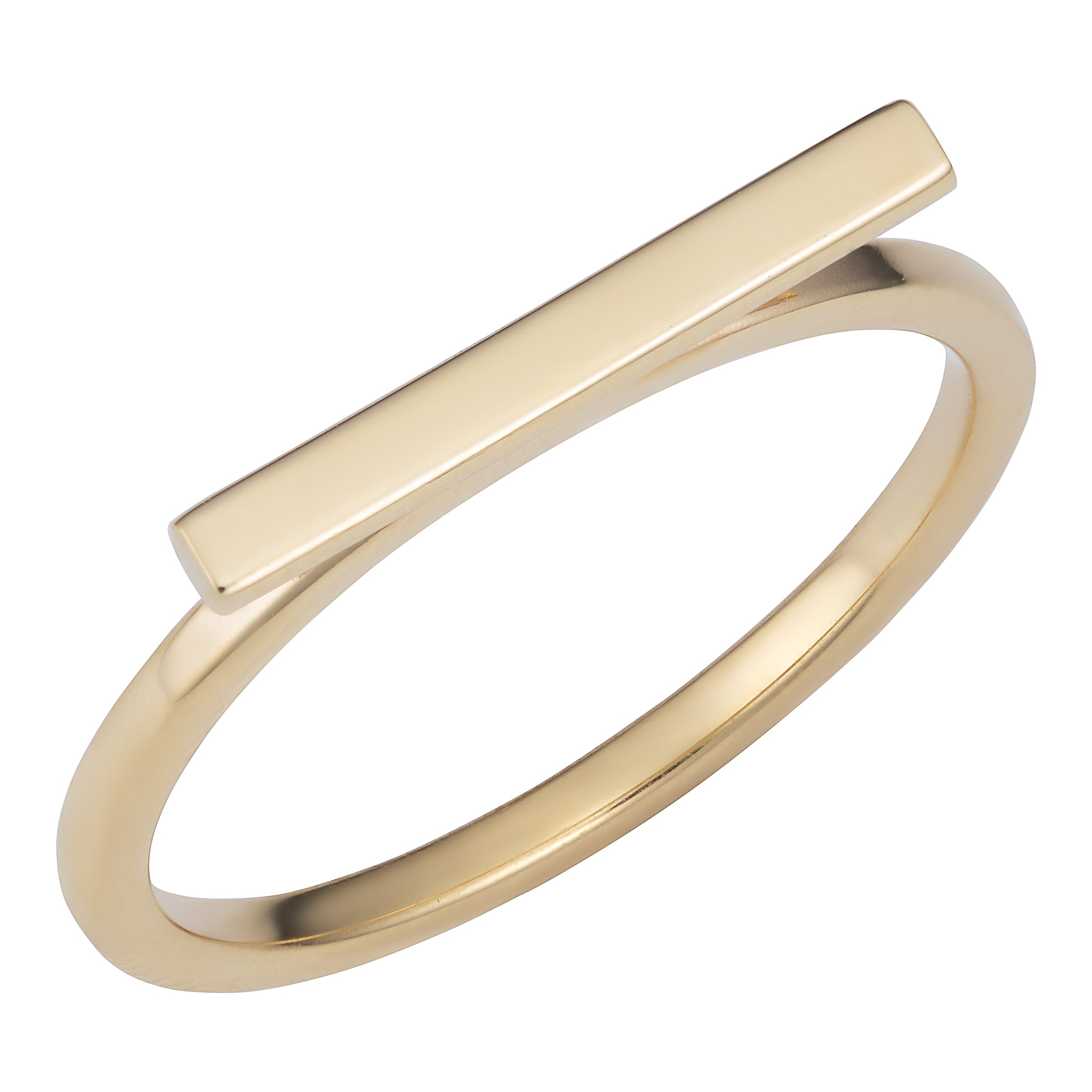 14k Yellow Gold 2mm Horizontal Bar Ring fine designer jewelry for men and women