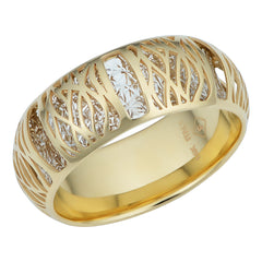 14k Two Tone Gold 7.2mm Filigree Band Ring fine designer jewelry for men and women