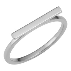 14k White Gold 2mm Horizontal Bar Ring fine designer jewelry for men and women