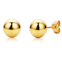 14K Yellow Gold Ball Stud Earrings fine designer jewelry for men and women