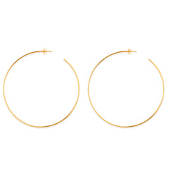 14k Gold Round Large Hoop Earrings, Diameter 75 mm fine designer jewelry for men and women