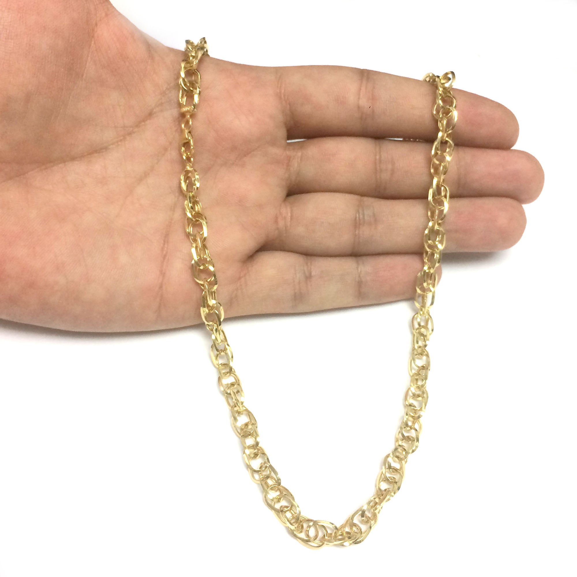 14k Yellow Gold Euro Link Chain Womens Necklace, 18" fine designer jewelry for men and women
