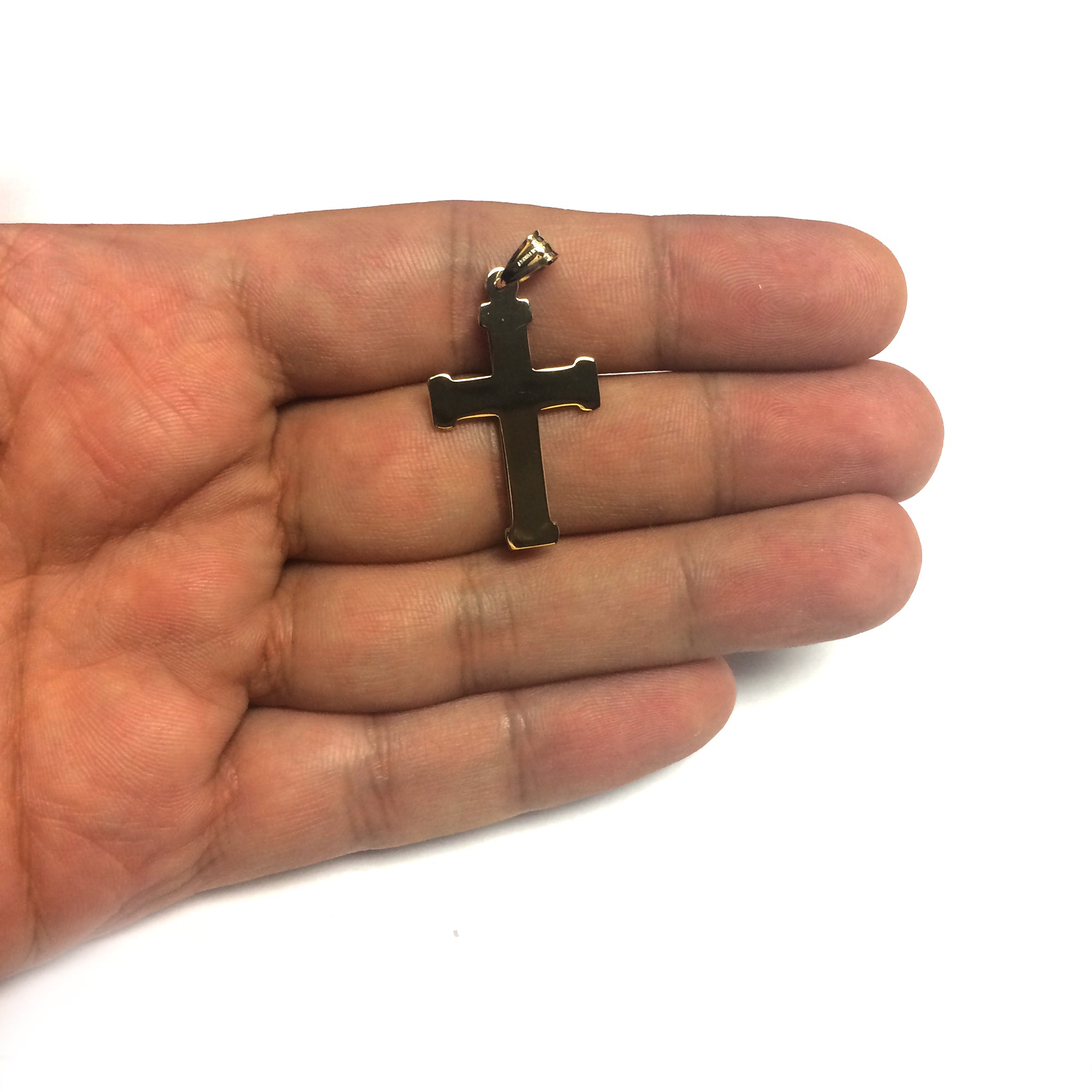 14k Yellow Gold Twisted Cable Cross Mens Pendant, 25 X 15 mm fine designer jewelry for men and women