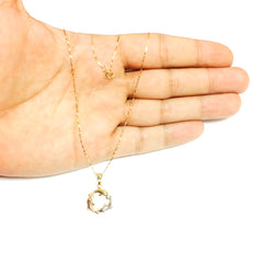 14k Tricolor Rose Gold Three Circling Dolphins Pendant Necklace, 18" fine designer jewelry for men and women