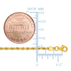 14K Yellow Gold Filled Solid Rope Chain Bracelet, 2.1mm, 8.5" fine designer jewelry for men and women