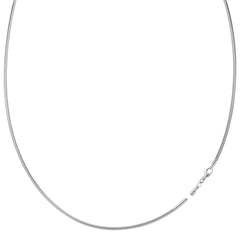 Round Omega Chain Necklace With Screw Off Lock In 14k White Gold - JewelryAffairs