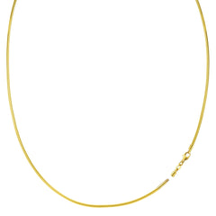 Round Omega Chain Necklace With Screw Off Lock In 14k Yellow Gold - JewelryAffairs