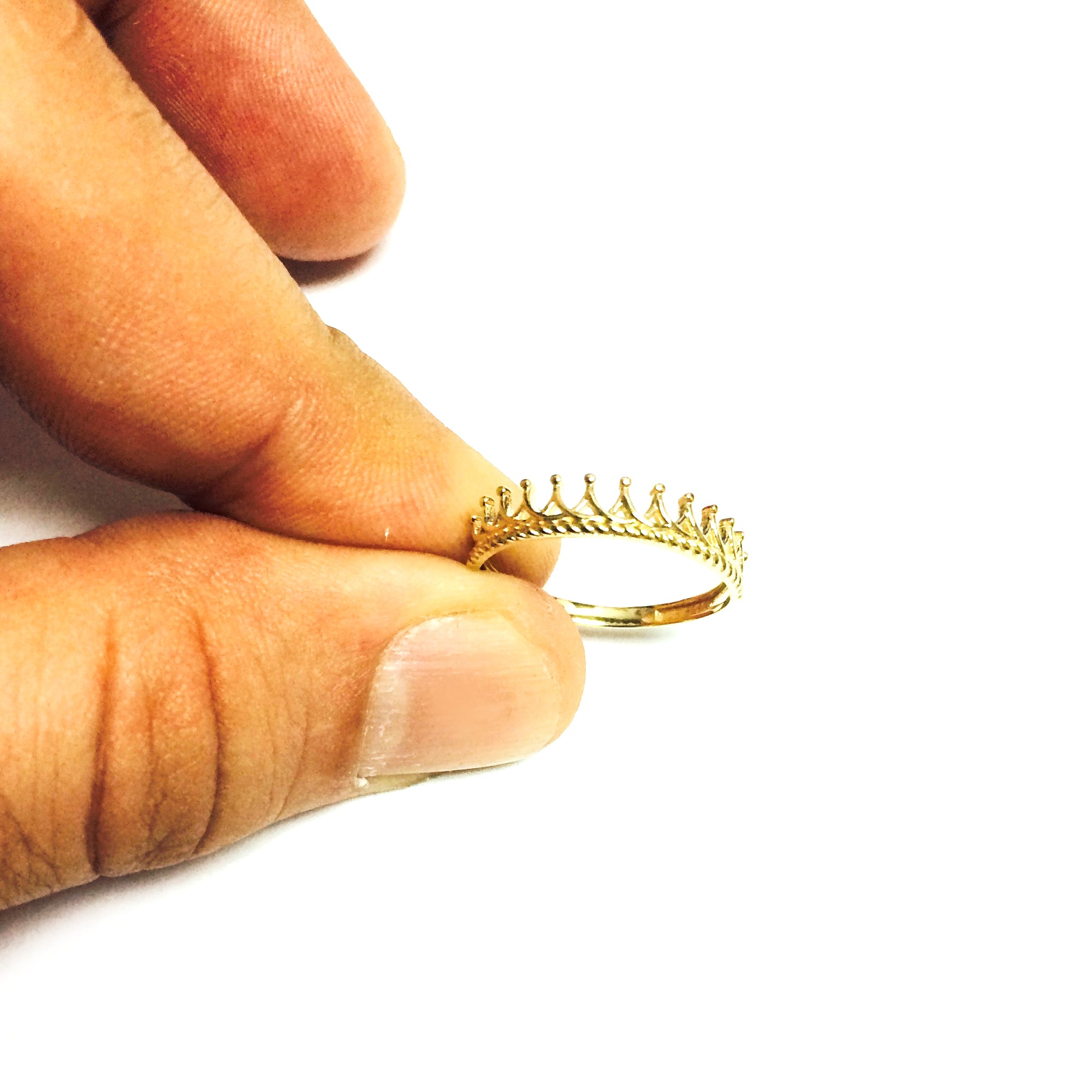 14K Gold Tiara Crown Design Ring, Size 7 fine designer jewelry for men and women