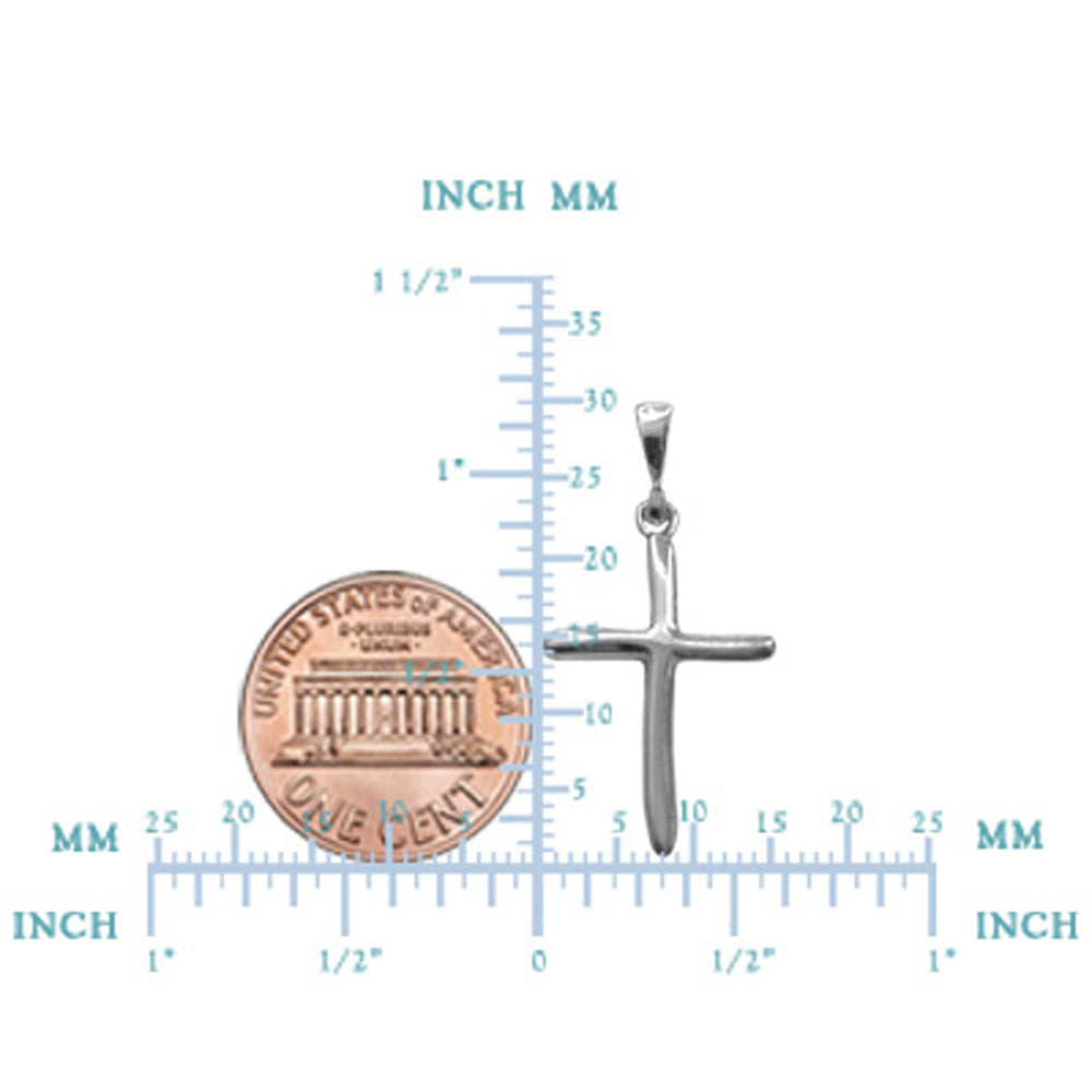 Sterling Silver Wavy Style Cross Pendant fine designer jewelry for men and women