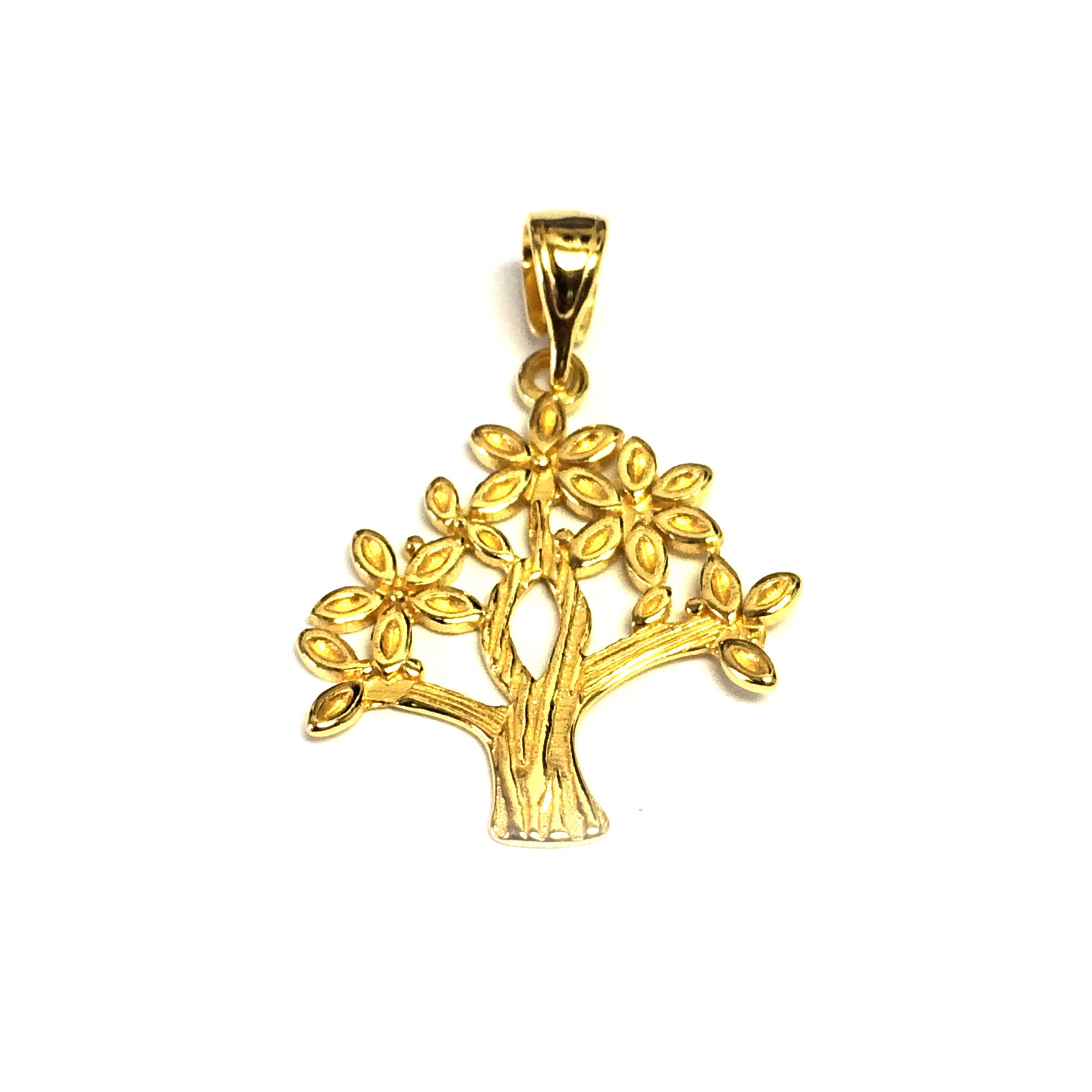 Sterling Silver 18 Karat Gold Overlay Plated Tree Of Life Pendant - JewelryAffairs