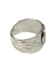 Sterling Silver and Gold Plated Spira Adjustable Ring - JewelryAffairs