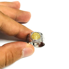 Sterling Silver and Gold Plated Spira Adjustable Ring - JewelryAffairs