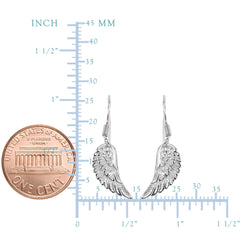 Sterling Silver Angel Wing Dangle Earrings - JewelryAffairs