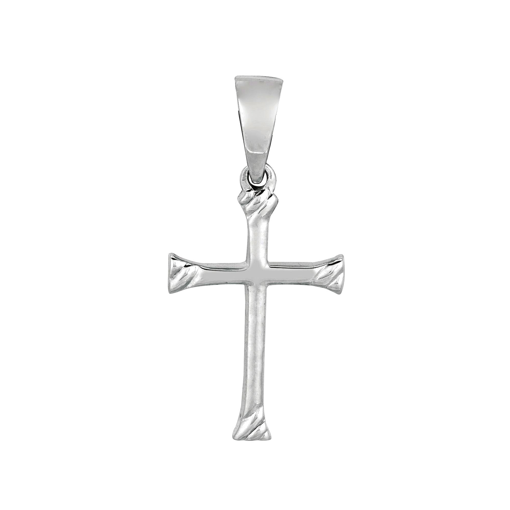 Sterling Silver Cross Pendant, 13 x 20 mm - JewelryAffairs