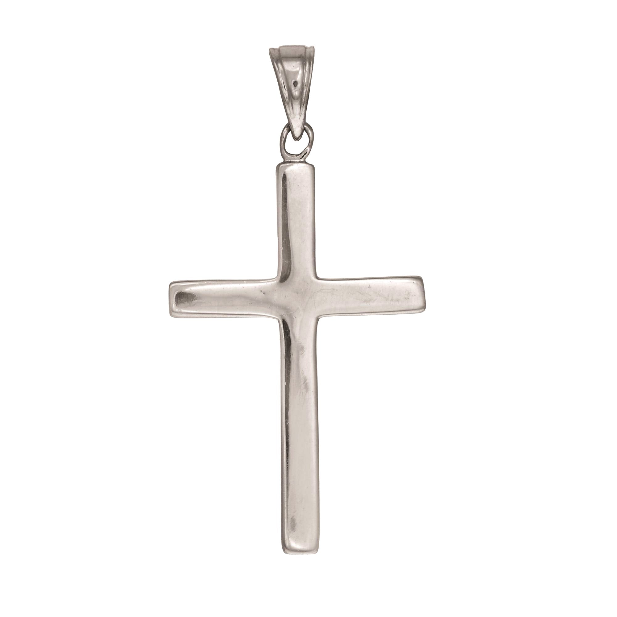 Sterling Silver Cross Pendant, 17 x 36 mm - JewelryAffairs