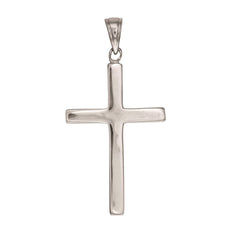 Sterling Silver Cross Pendant, 17 x 36 mm - JewelryAffairs