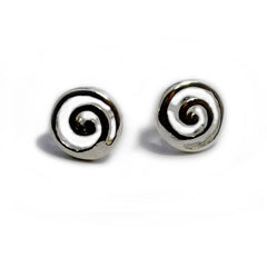 Sterling Silver Greek Spira Stud Earrings, Diameter 10mm - JewelryAffairs